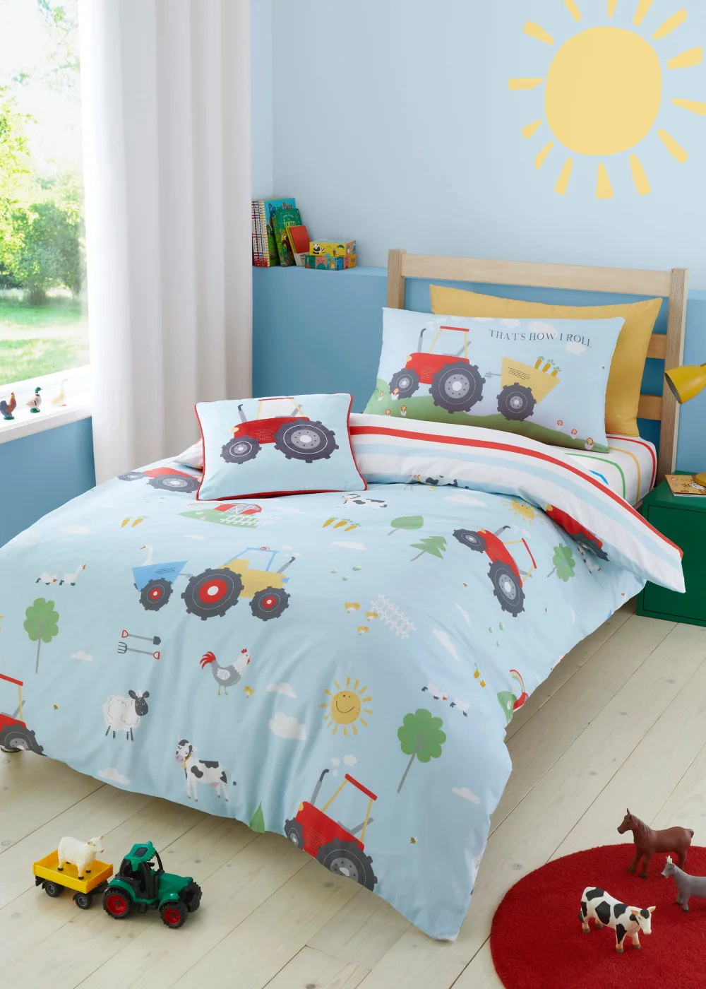 Bedlam Farmyard Friends Blue Duvet Cover Set - Single Image 1