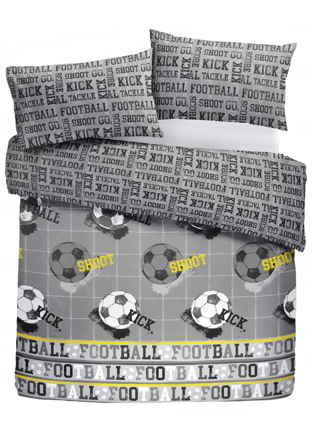 Bedlam Football Grey Duvet Cover Set - Single Image 3