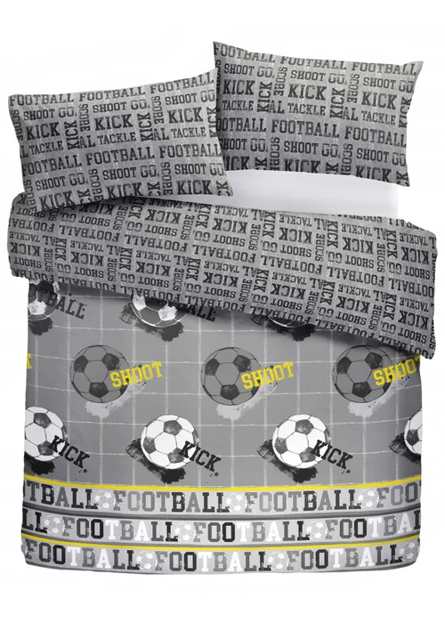 Bedlam Football Grey Duvet Cover Set - Single Image 3