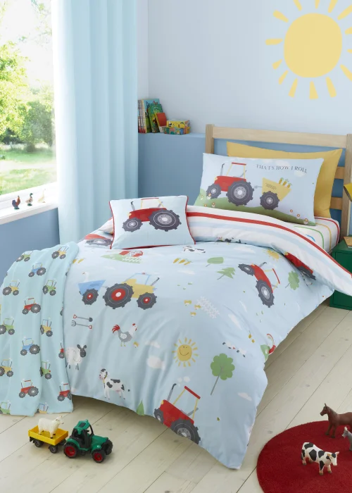Bedlam Farmyard Friends Soft Touch Blue Throw - 120 X 150 Image 4