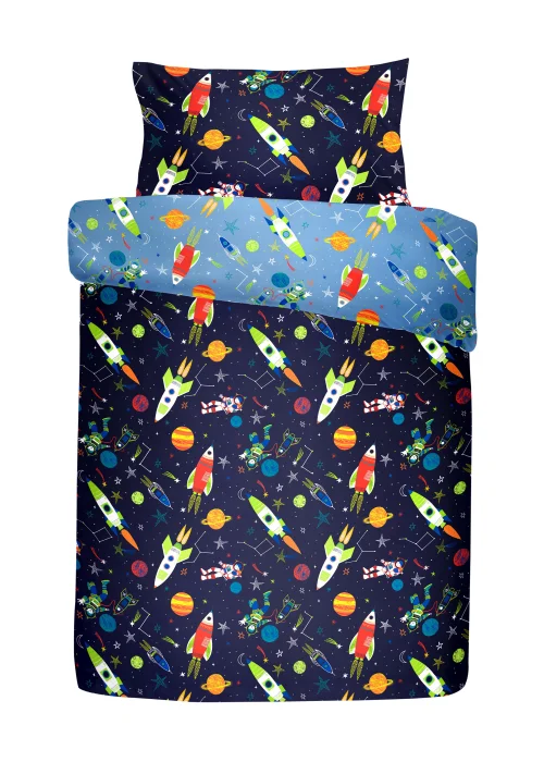 Bedlam Supersonic Glow in the Dark Blue Duvet Cover Set - Junior Image 3