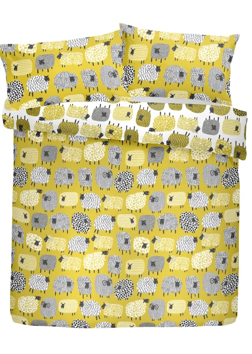 Fusion Dotty Sheep Yellow Duvet Cover Set - Single Image 4
