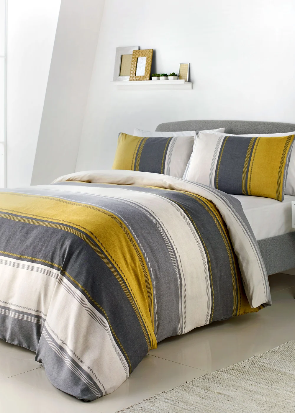 Fusion Betley Yellow Duvet Cover Set - Single Image 1