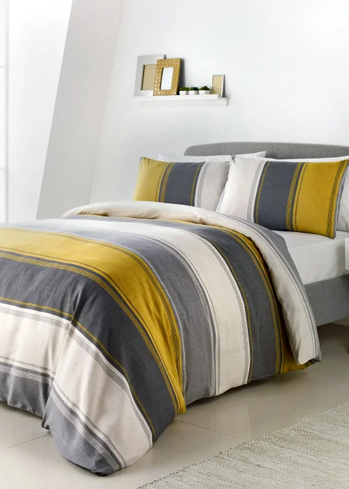 Fusion Betley Yellow Duvet Cover Set - Single Image 1