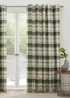 Fusion Balmoral Check Bottle Green Eyelet Curtains - 46X X 72D (116x183cm) Image 1