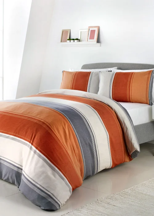 Fusion Betley Orange Duvet Cover Set - Single Image 1