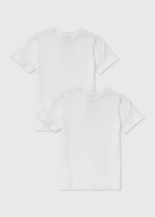 Kids 2 Pack White School T-Shirts (3-16yrs) - Age 4 Years Image 1
