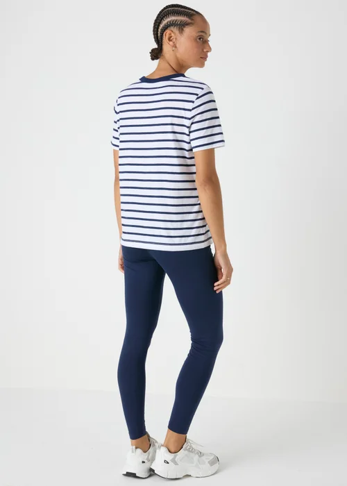 Navy Full Length Cotton Leggings - 8 Image 2