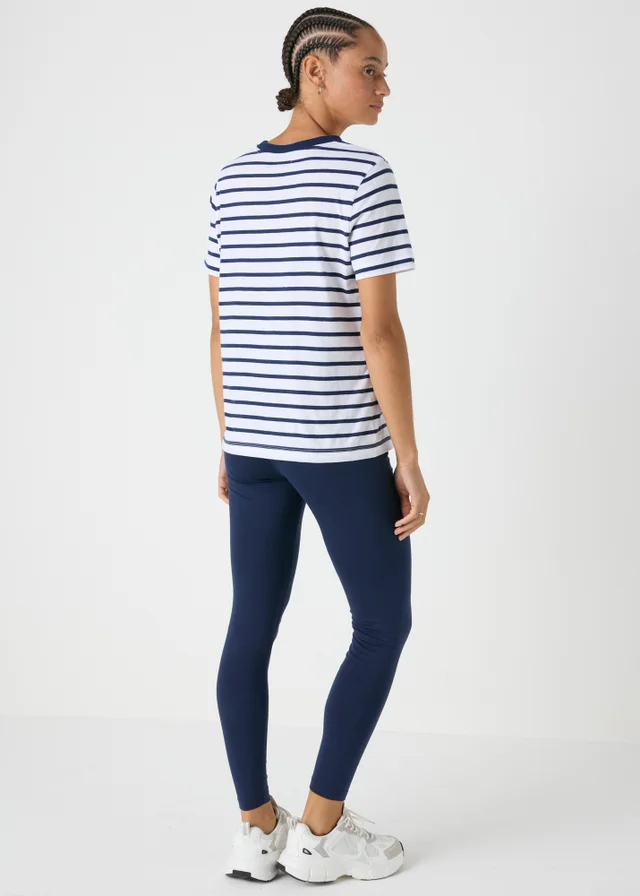Navy Full Length Cotton Leggings