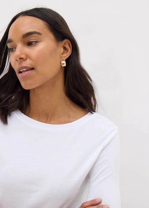 White 3/4 Sleeve Perfect T-Shirt - Size 8 Image 3