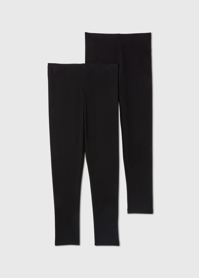 2 Pack Black Leggings (7-15yrs)