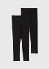 2 Pack Black Leggings (7-15yrs) - Age 7 Years Image 1