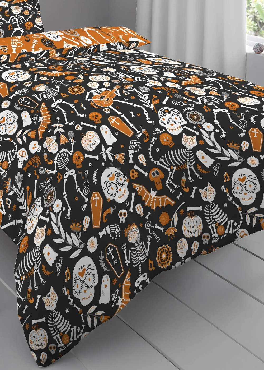 Bedlam Halloween Day of the Dead Duvet Cover Set - Single Image 2