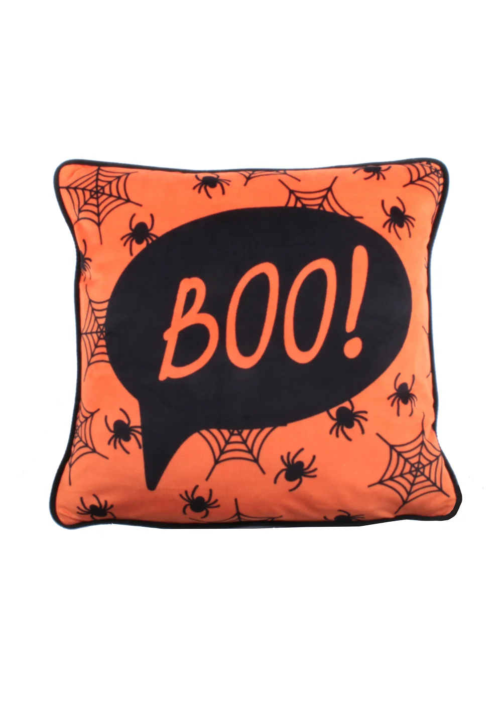 Bedlam Orange Halloween Boo Filled Cushion - 43W X 43D Image 1