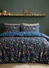Catherine Lansfield Enchanted Twilight Animals Reversible Duvet Cover Set Navy Blue - Single Image 1