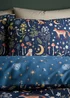 Catherine Lansfield Enchanted Twilight Animals Reversible Duvet Cover Set Navy Blue - Single Image 3
