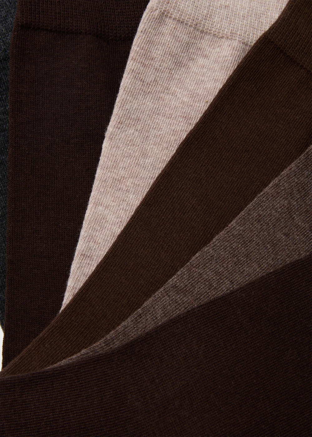 7 Pack Brown Plain Socks - Size 12-14 Image 2