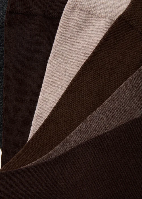 7 Pack Brown Plain Socks - Size 12-14 Image 2