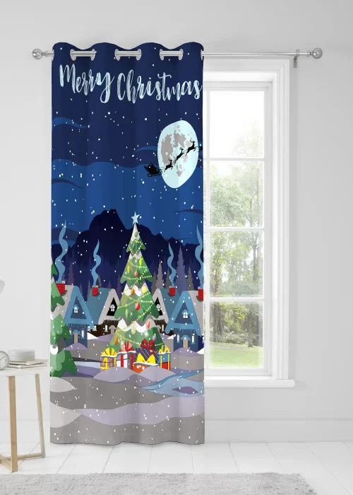 Bedlam Christmas Glow In The Dark Eyelet Single Panel Door Curtain - One Size Image 4