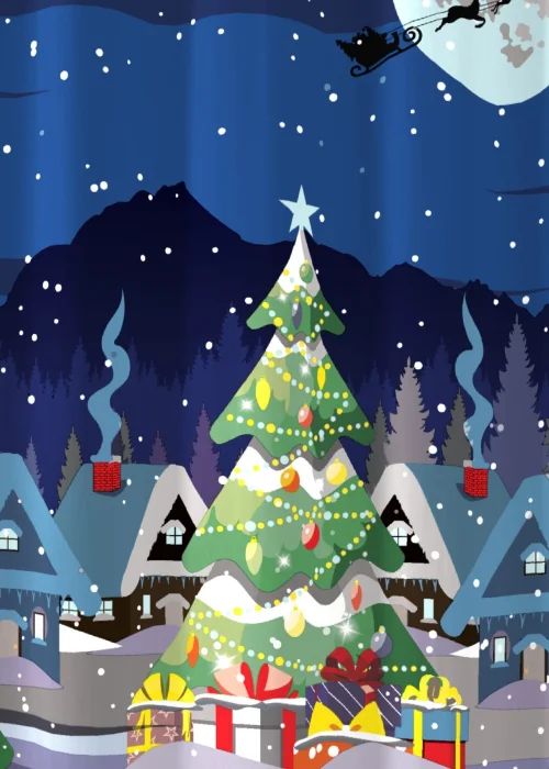 Bedlam Christmas Glow In The Dark Eyelet Single Panel Door Curtain - One Size Image 5