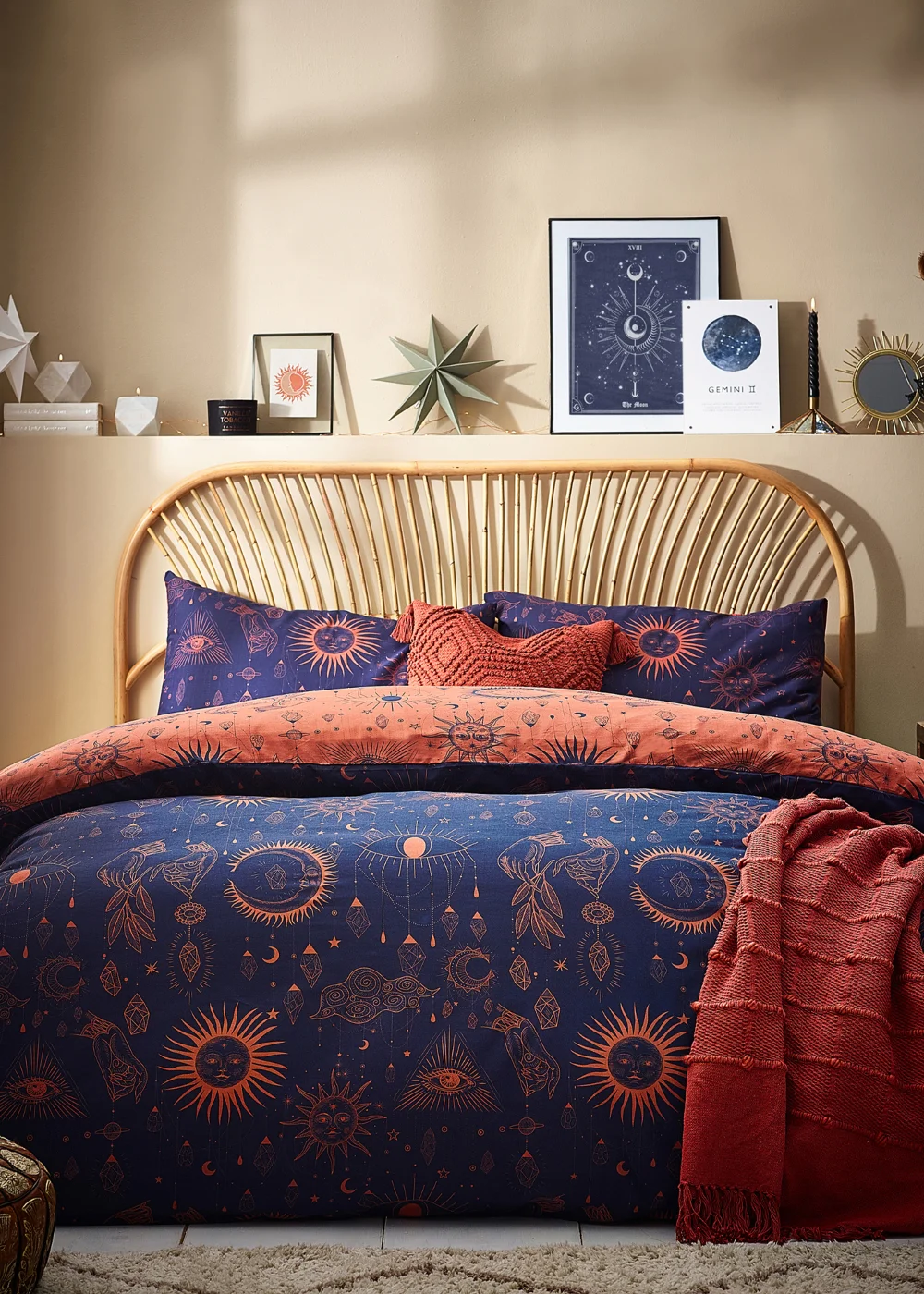 furn. Constellation Celestial Duvet Cover Set Bronze/Navy - Single Image 1