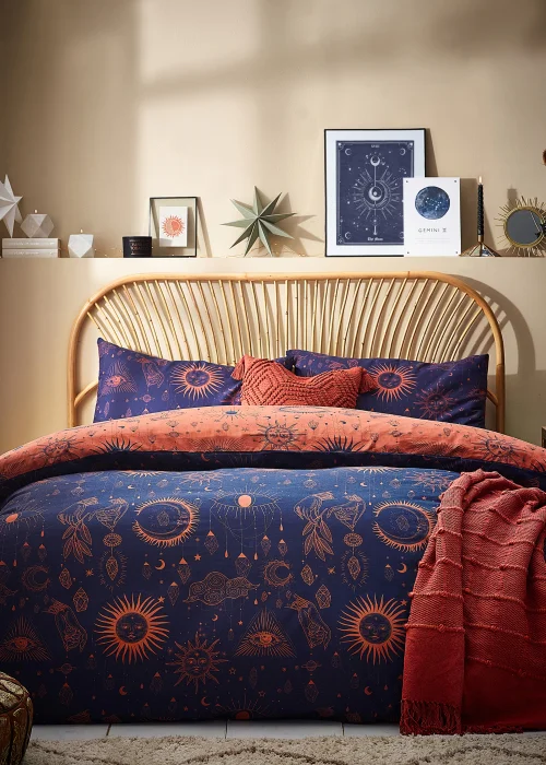 furn. Constellation Celestial Duvet Cover Set Bronze/Navy - Single Image 1