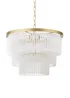 BHS Aubrey Frosted Glass 5 Light Pendant Brass (Adjustable 50-120cm x 40cm) - One Size Image 2