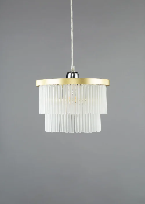 BHS Aubrey Frosted Easyfit Ceiling Light Brass (19cm x 25cm) - One Size Image 3