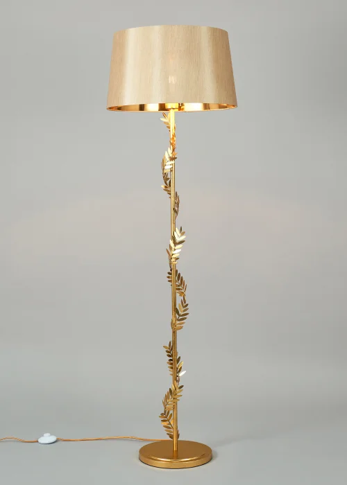 BHS Brookby Palm Floor Lamp Brass (162cm x 46cm) - One Size Image 4
