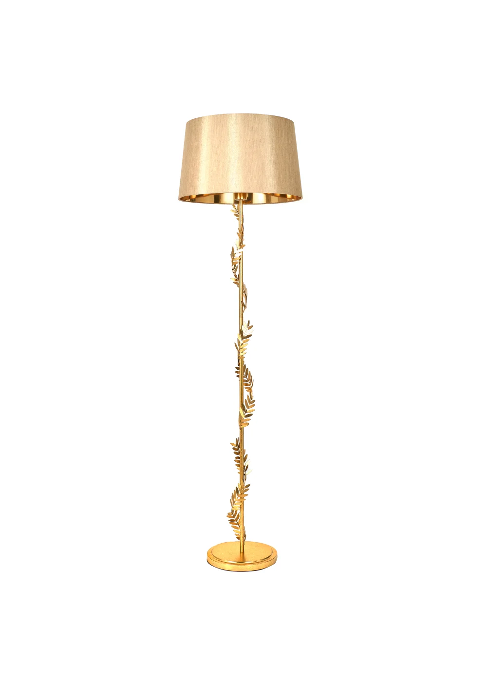 BHS Brookby Palm Floor Lamp Brass (162cm x 46cm) - One Size Image 2