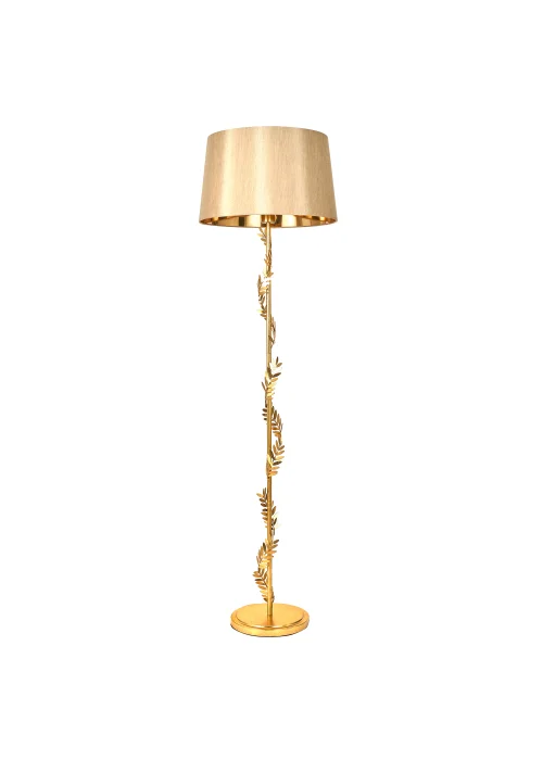 BHS Brookby Palm Floor Lamp Brass (162cm x 46cm) - One Size Image 2