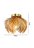 BHS Brookby Palm Flush Ceiling Light Brass (21cm x 30cm) - One Size Image 6