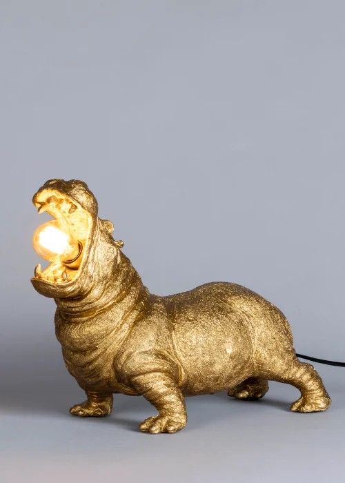 BHS Bernard Hippo Table Lamp Gold (28cm x 34cm) - One Size Image 5