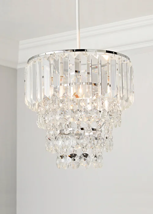 BHS Paladina Easyfit Ceiling Light Chrome (25cm x 25cm) - One Size Image 1