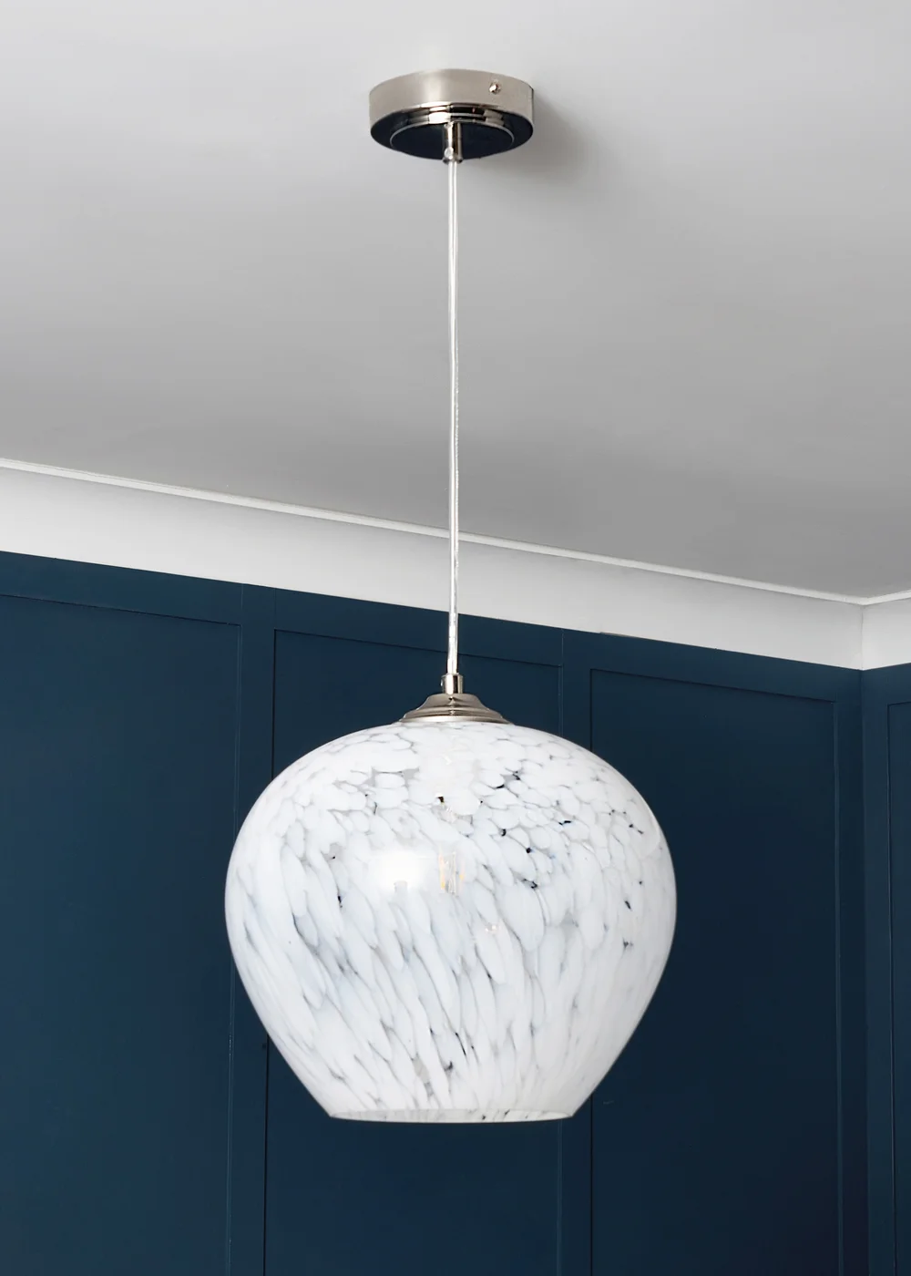 BHS Agnes Flakestone Ceiling Pendant Satin Nickel - One Size Image 1