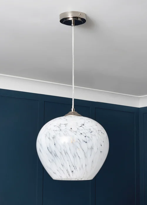BHS Agnes Flakestone Ceiling Pendant Satin Nickel - One Size Image 1