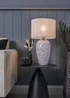 BHS Flakestone Glass Table Lamp Nickel (53cm x 30cm) - One Size Image 1