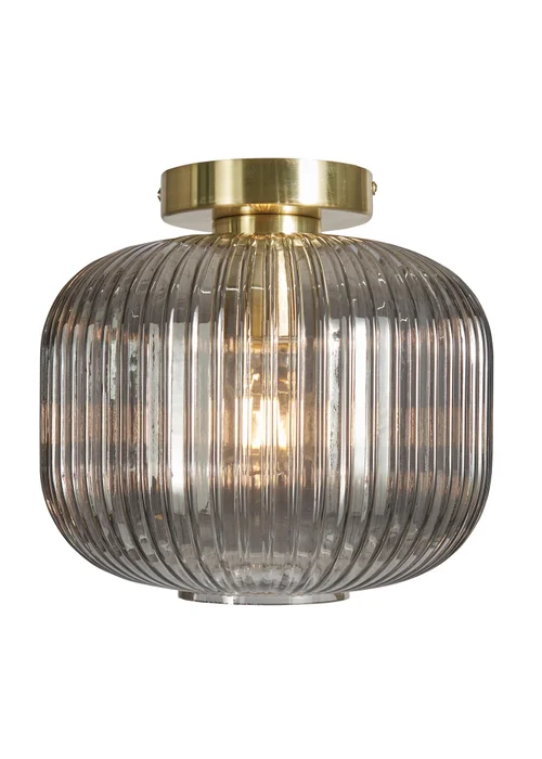 BHS Lyna Flush Ceiling 1 Light Brass (24cm x 24cm) - One Size Image 4