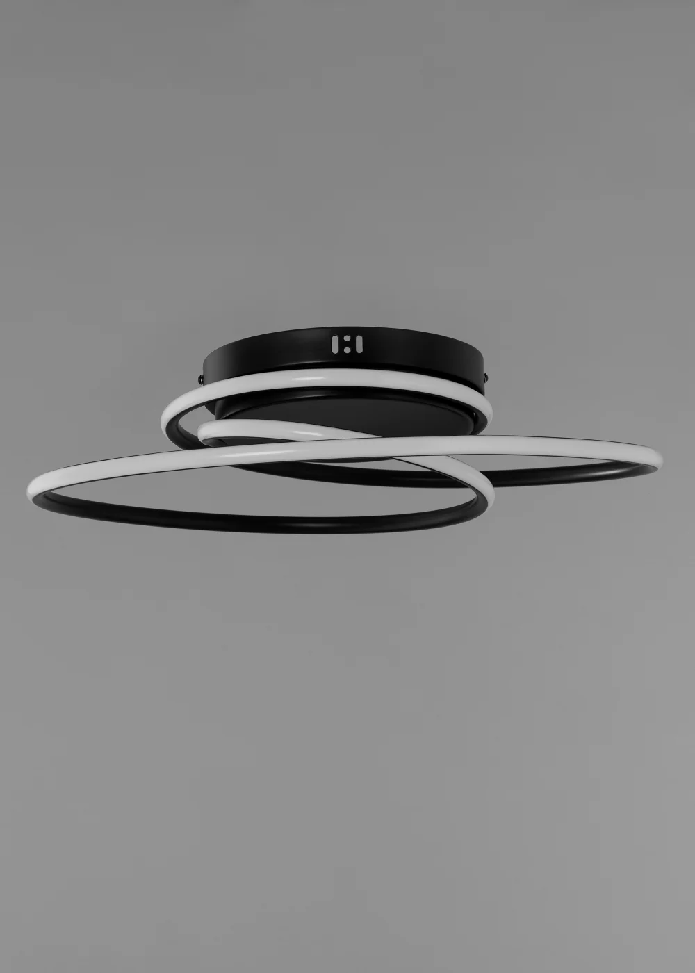 BHS Pei Swirl LED Flush Ceiling Light Satin Black (13cm x 48cm) - One Size Image 2