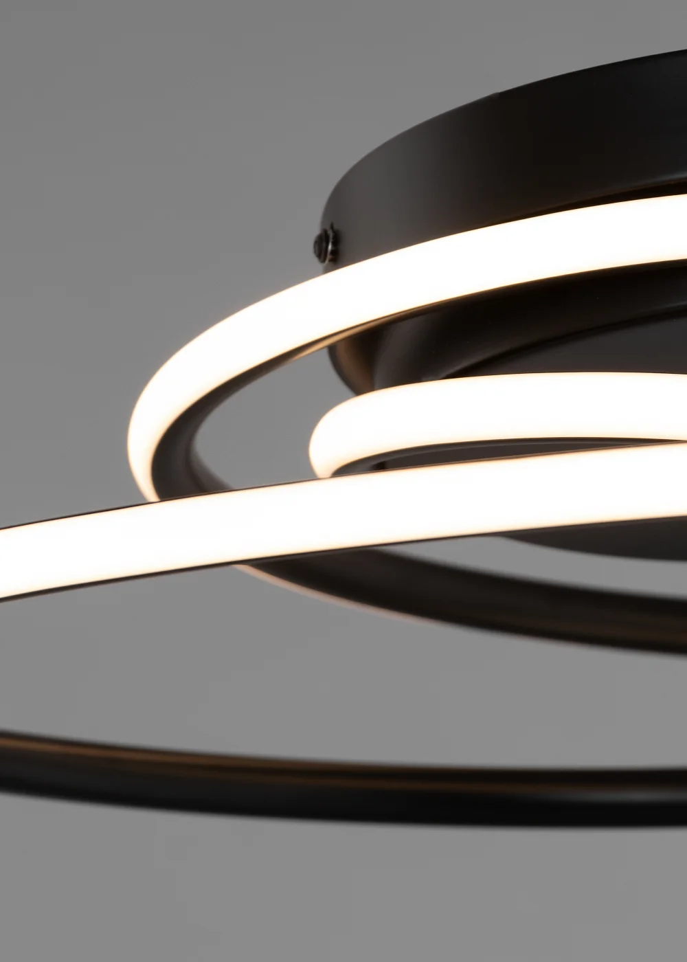 BHS Pei Swirl LED Flush Ceiling Light Satin Black (13cm x 48cm) - One Size Image 3