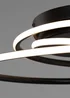 BHS Pei Swirl LED Flush Ceiling Light Satin Black (13cm x 48cm) - One Size Image 3