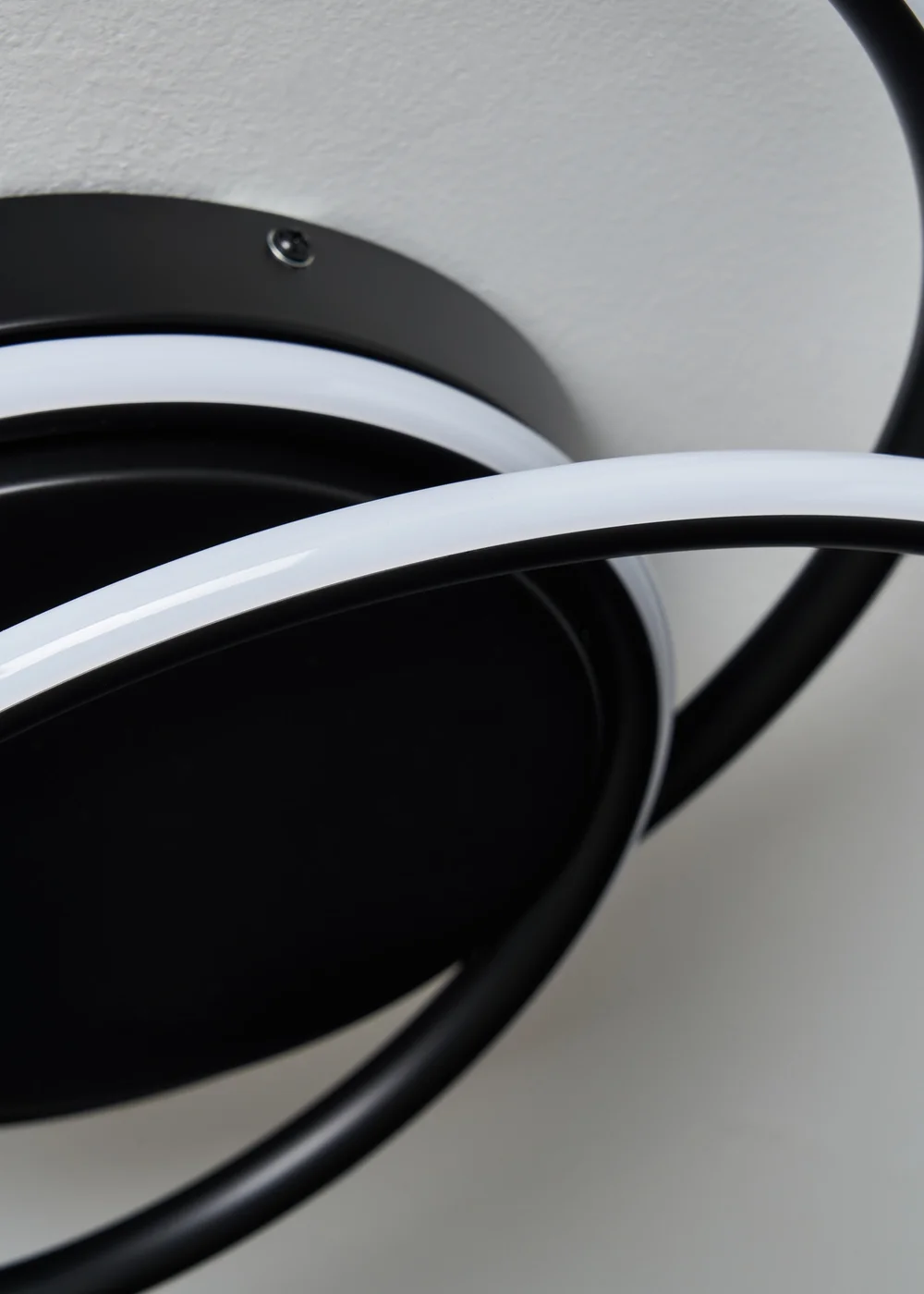 BHS Pei Black Rings LED Flush Ceiling Light - One Size Image 3