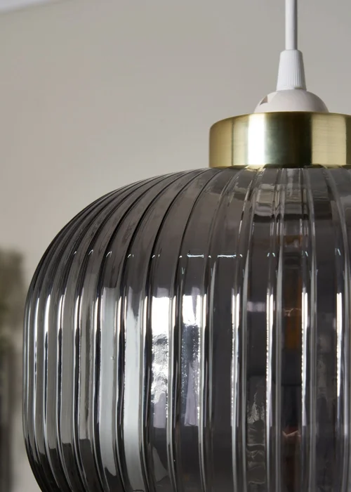 BHS Lyna Easyfit Smoked Glass Shade - One Size Image 3