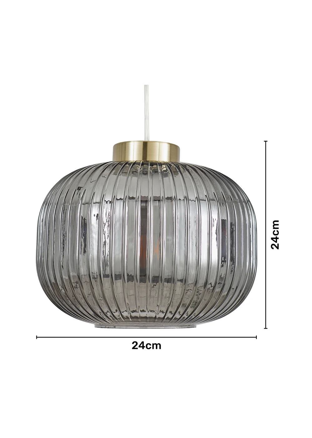BHS Lyna Easyfit Smoked Glass Shade - One Size Image 5