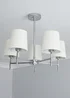 BHS Mira Semi Flush Ceiling 5 Light Chrome & Natural (40cm x 47cm) - One Size Image 2