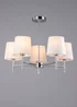 BHS Mira Semi Flush Ceiling 5 Light Chrome & Natural (40cm x 47cm) - One Size Image 4