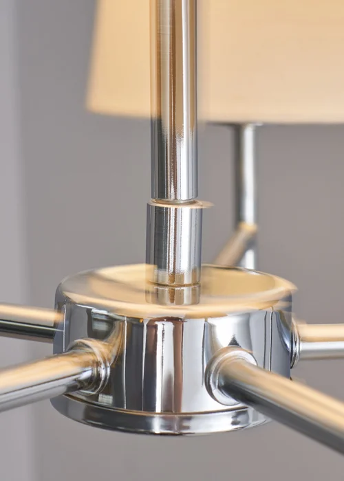 BHS Mira Semi Flush Ceiling 5 Light Chrome & Natural (40cm x 47cm) - One Size Image 3