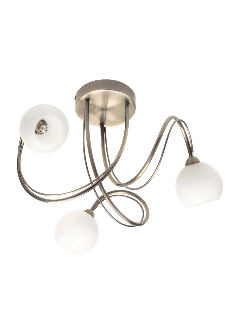 BHS Soni 3 Light Antique Brass Flush Ceiling Light - One Size Image 4