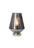 BHS Poplar Ribbed Glass Vessel Table Lamp Chrome & Smoke (20cm x 15cm) - One Size Image 4