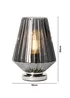 BHS Poplar Ribbed Glass Vessel Table Lamp Chrome & Smoke (20cm x 15cm) - One Size Image 6
